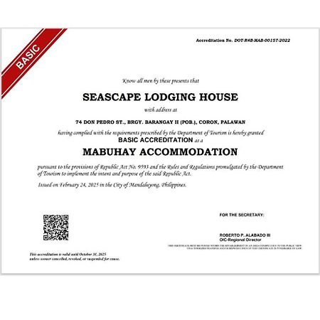 Seascape Lodging House Coron Exterior photo